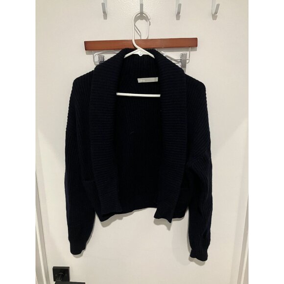 Vince Women's Wool/Cashmere Blend Pocketed Cardigan, Navy, XS - Picture 1 of 3